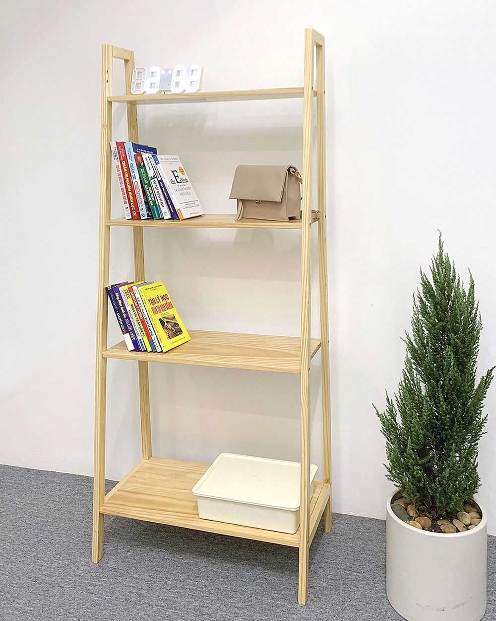 Kệ Sách Đa Năng 4 Tầng Nâu
