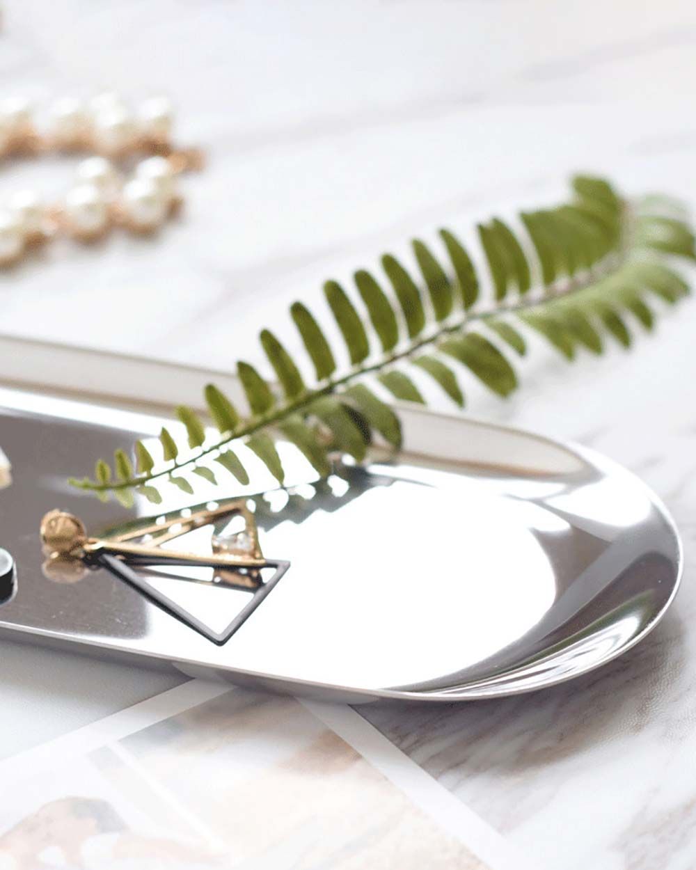 Khay Inox Đựng Trang Sức Bạc