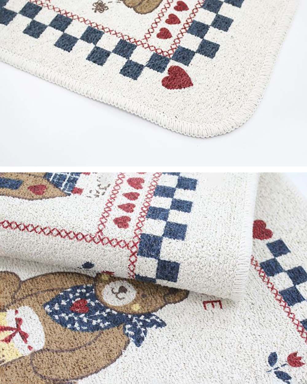 Bộ 2 Thảm Cotton 65cm + 120cm In Hình Gấu