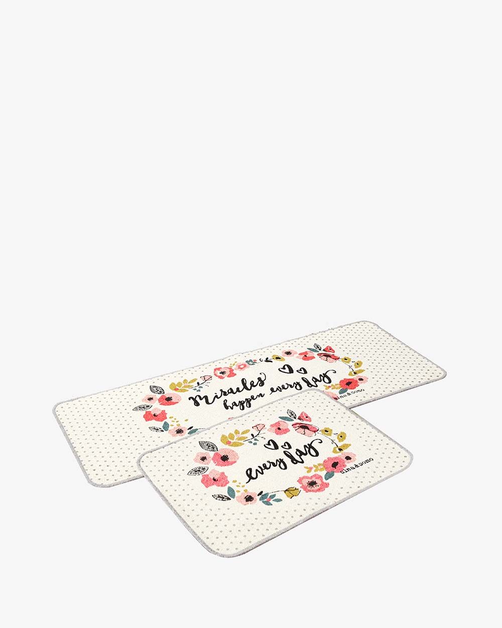 Bộ 2 Thảm Cotton 65cm + 120cm In Hình Chữ Niceday