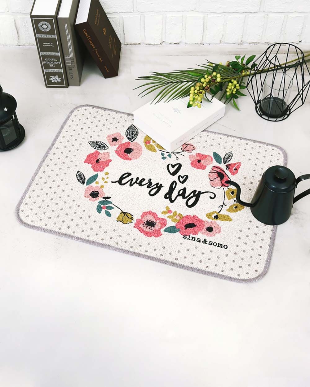 Bộ 2 Thảm Cotton 65cm + 120cm In Hình Chữ Niceday