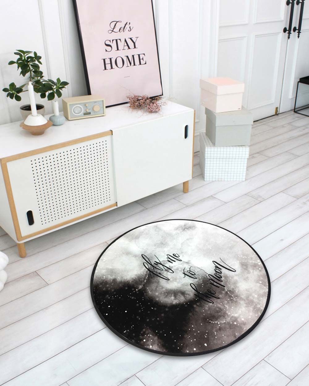 Thảm Tròn DTP Họa Tiết Fly To The Moon