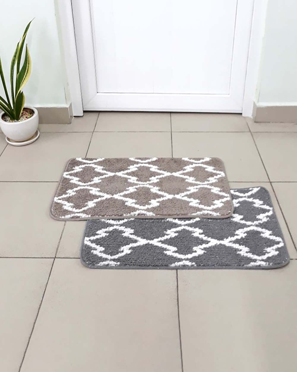 Thảm Poly Dệt 40x60 Hoa Văn Nâu