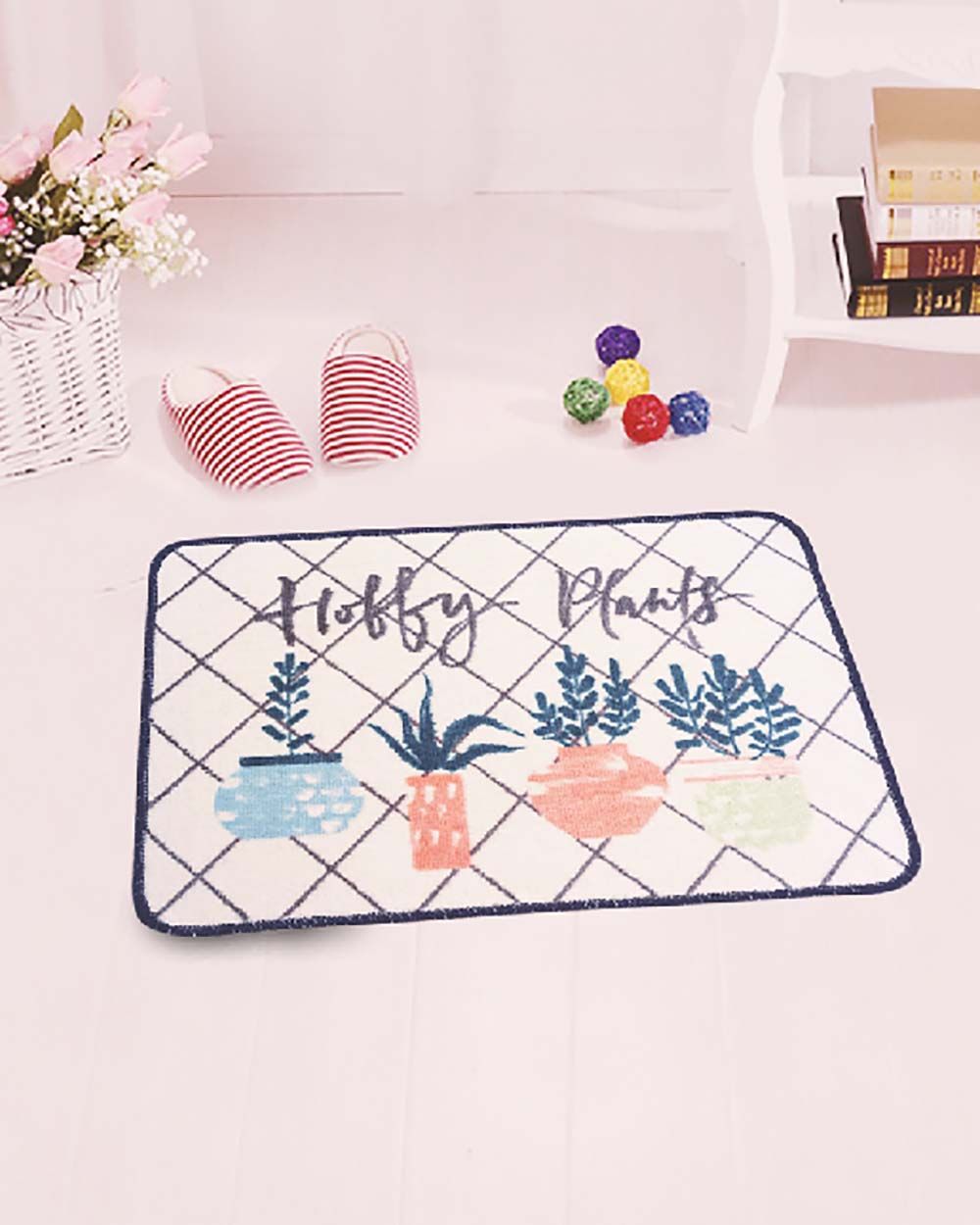 Thảm Poly Dệt 40x60 Họa Tiết Happy Plants