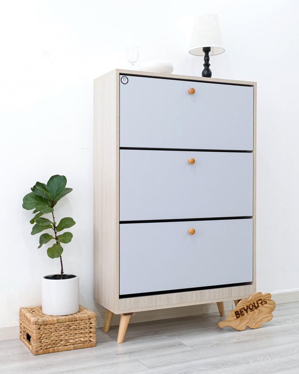 Tủ Giày Thông Minh 3 Tầng Xám