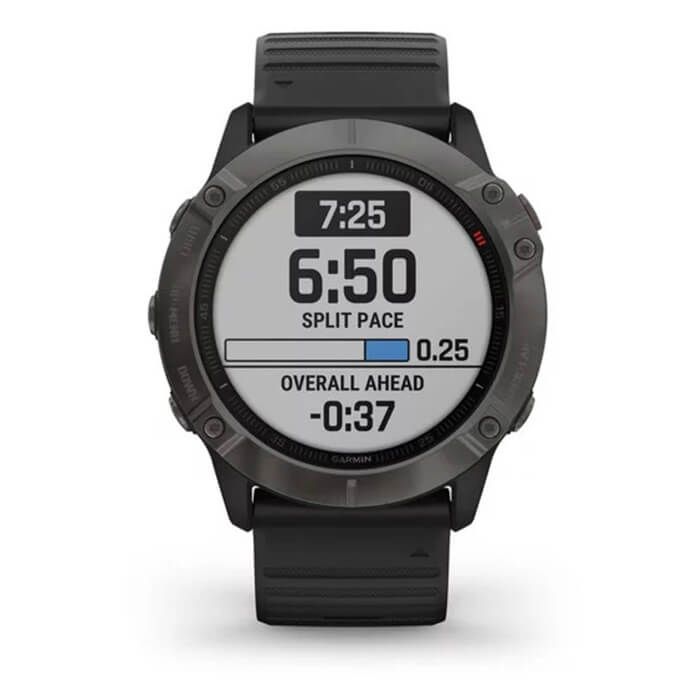 Garmin Fenix 6X - Sapphire, Carbon Gray DLC with Black Band
