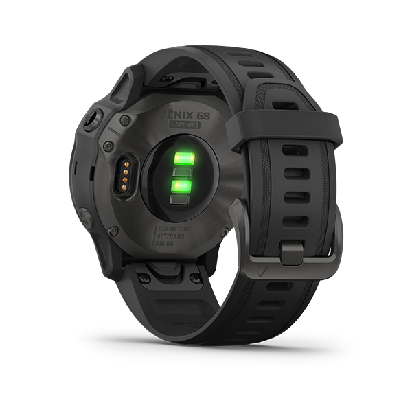 Garmin Fenix 6S - Sapphire, Carbon Gray DLC with Black Band