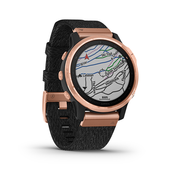 Garmin Fenix 6S - Sapphire, Carbon Gray DLC with Black Band