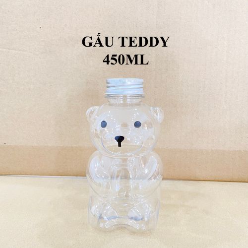 TD450 - Chai Nhựa PET Đựng Trà Sữa Hình TEDDY 450ml