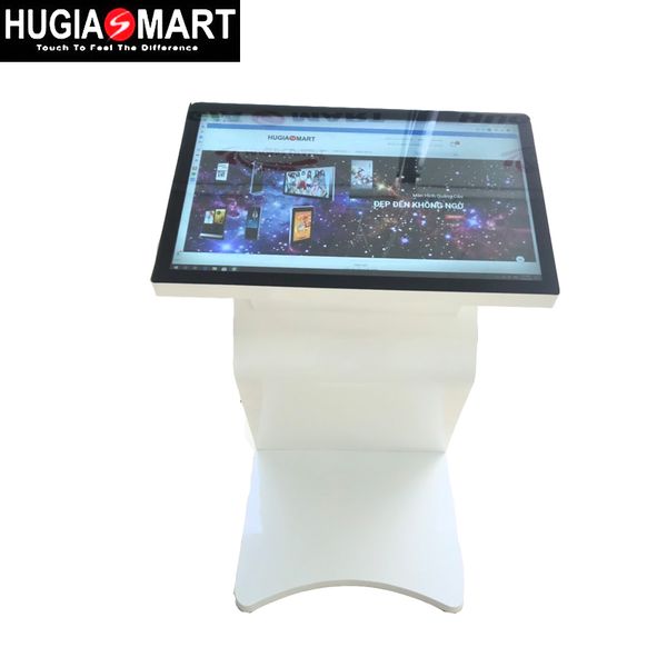 Máy KIOSK tra cứu thông tin chân quỳ HUGIASMART cảm ứng 32inch