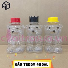 TD450 - Chai Nhựa PET Đựng Trà Sữa Hình TEDDY 450ml