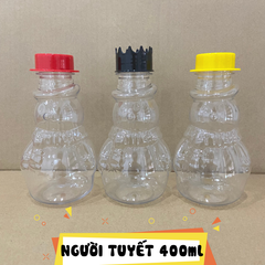 NT400 - Chai Nhựa PET Đựng Trà Sữa Hình Người Tuyết 400ml