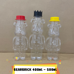 Bearbrick - Chai Nhựa PET Đựng Trà Sữa Hình BearBrick 250ml, 400ml, 550ml