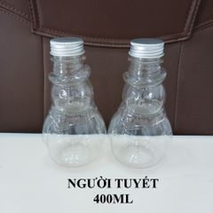NT400 - Chai Nhựa PET Đựng Trà Sữa Hình Người Tuyết 400ml