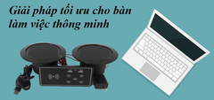 Bàn Làm Việc Gỗ MDF Tích Hợp Sạc không dây, Sạc USB, loa Kết Nối Bluetooth