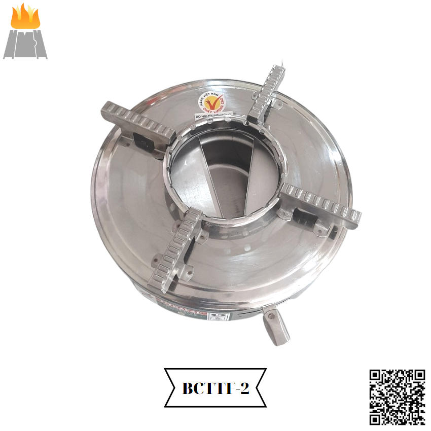 (BCTTF-2) Bếp Cồn Inox Tròn Loại 1 Cao Cấp Có Chắn Gió