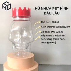 DAULAU700 - Hủ Nhựa PET Hình Đầu Lâu 700ml