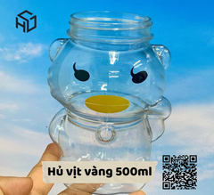 VIT500 - Hủ nhựa PET hình nhân vật Vịt 500ml in 4 màu cực đáng yêu