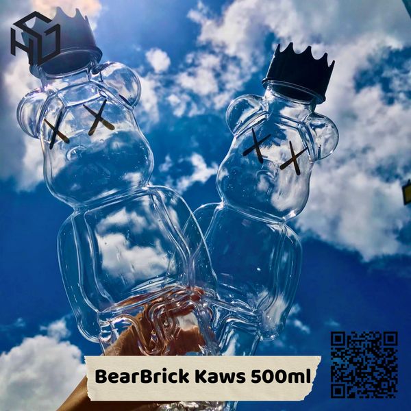 KAWS550 - Chai nhựa PET hình gấu Bearbrick Kaws thể tích 550ml