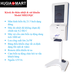 Màn hình quảng cáo LCD đo thân nhiệt & sát khuẩn  Model MH215QC