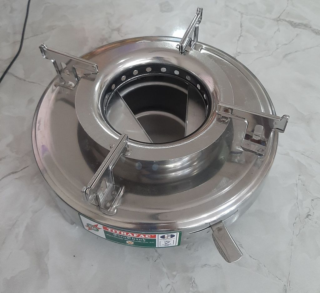 (BCTTF-1) Bếp Cồn Inox Tròn Loại 1 Cao Cấp Có Chắn Gió