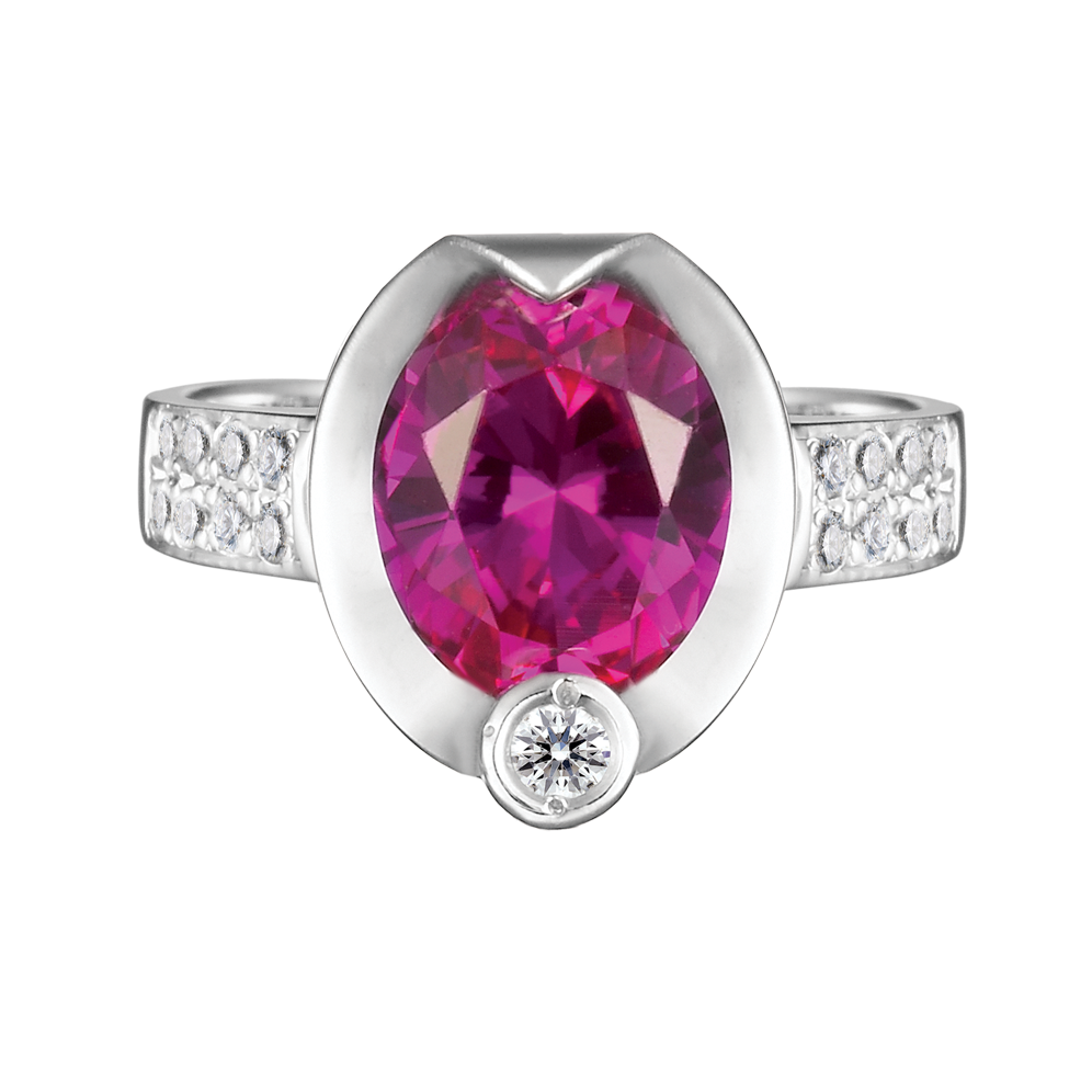 Nhẫn nữ đính đá màu Ruby vàng 10K Lusita S.Rub