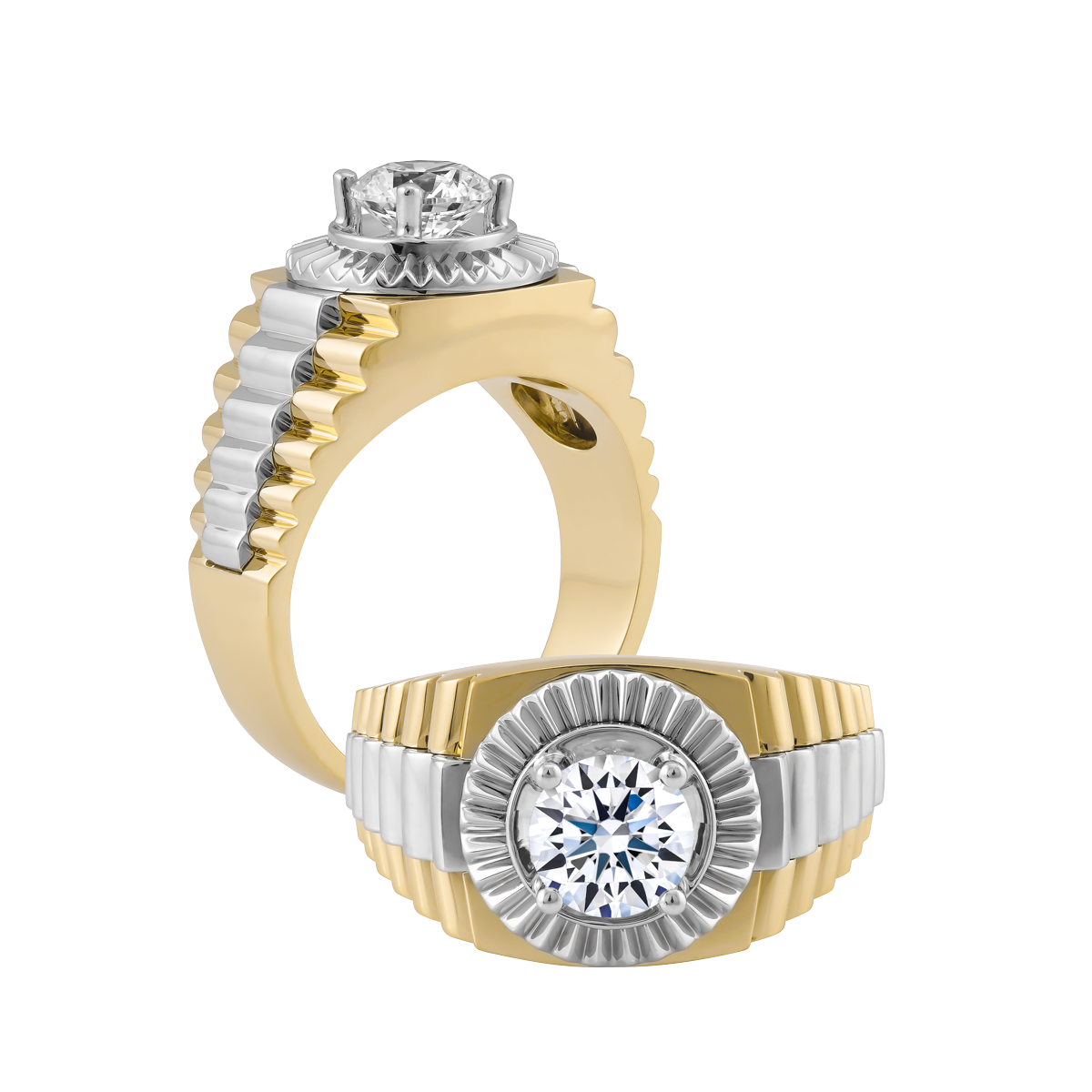 Nhẫn nam đính đá CZ vàng 14K Classic 3C YW