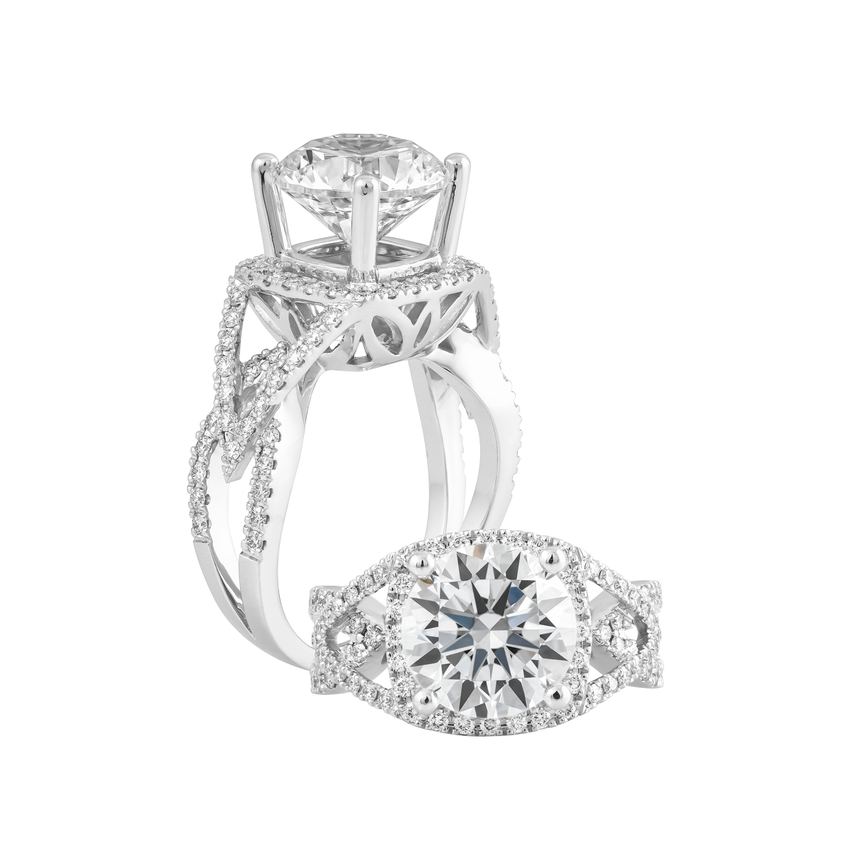 Nhẫn nữ kim cương tấm vàng 14K Pavati 2CT