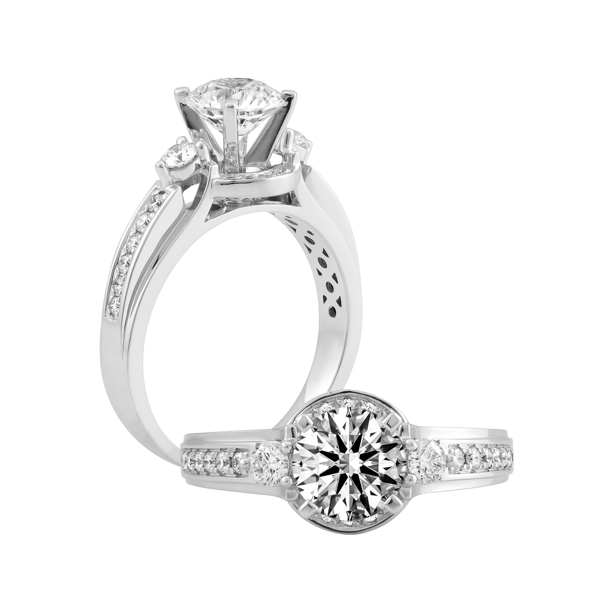 Nhẫn nữ kim cương tấm vàng 18K Galena N 1CT