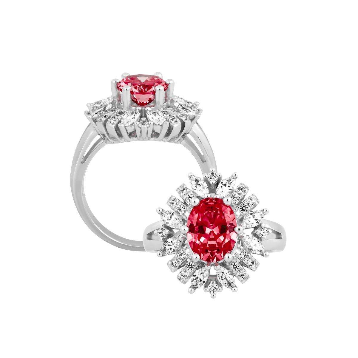 Nhẫn nữ đính đá màu Ruby vàng 14K Rabbin S.Rub