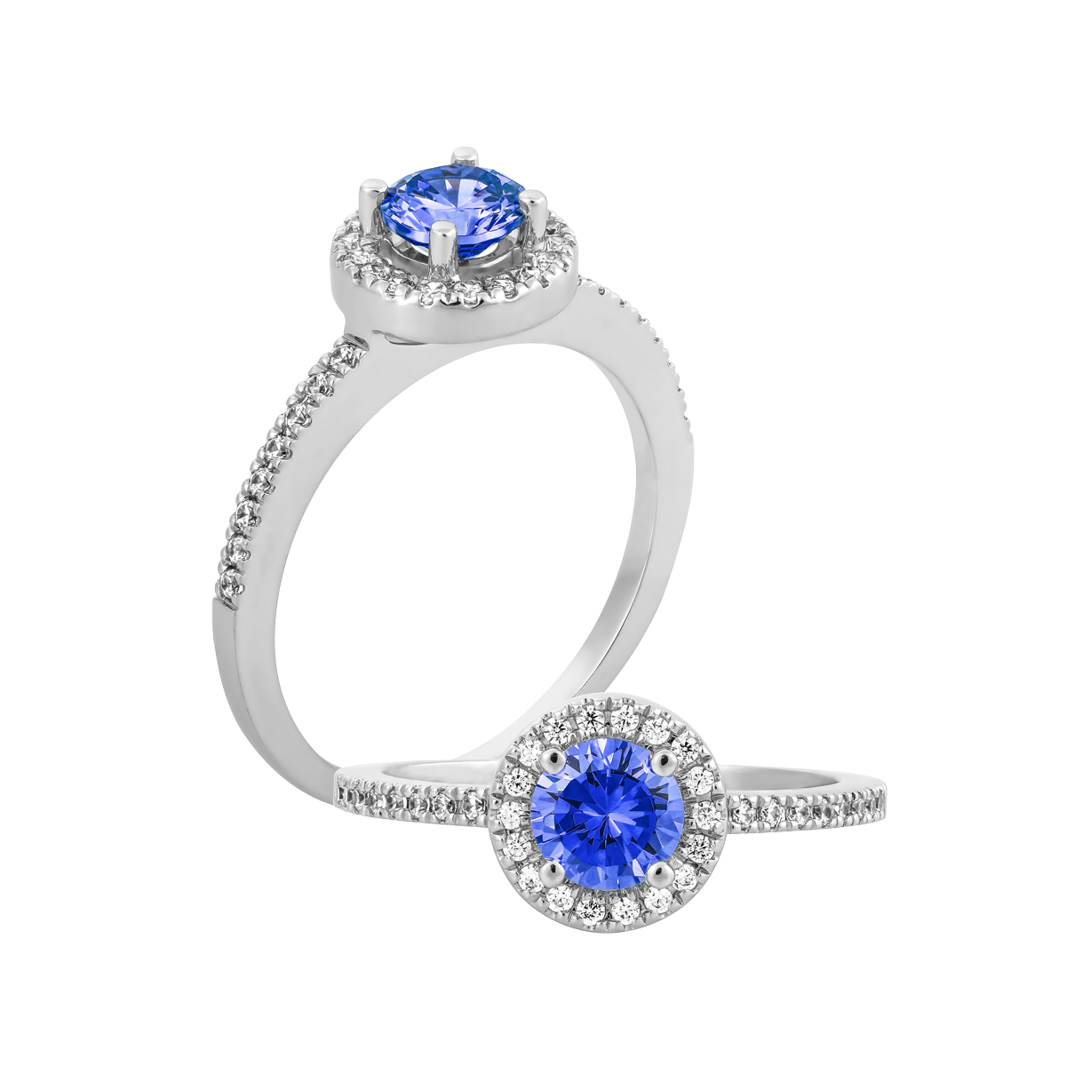 Nhẫn nữ đính đá màu Sapphire vàng 10K Waddle RD S.SAP