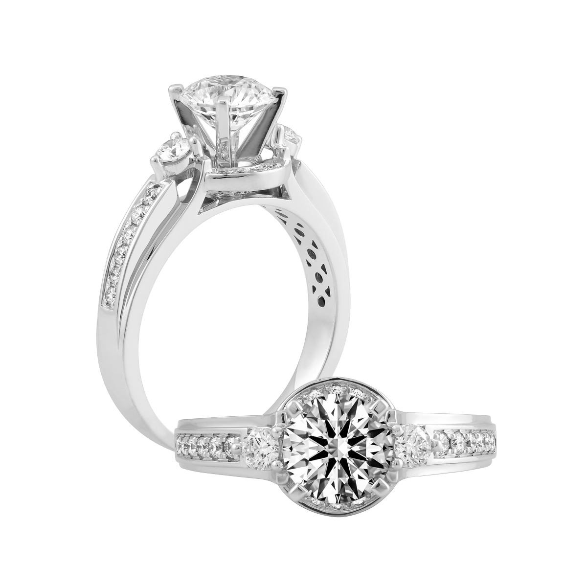 Nhẫn nữ kim cương tấm vàng 18K Galena N 5C