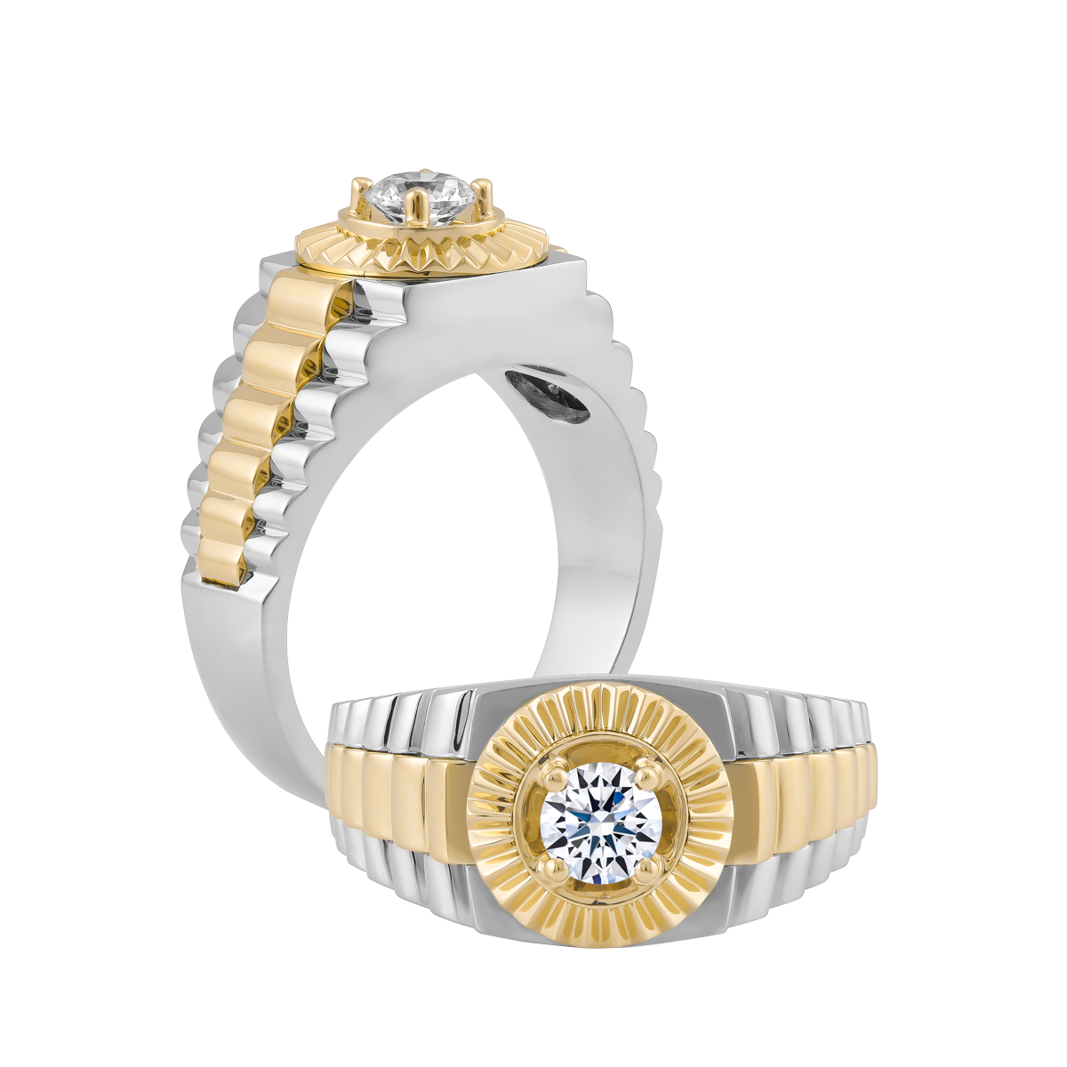 Nhẫn nam đính đá CZ vàng 14K Classic 2CT WY