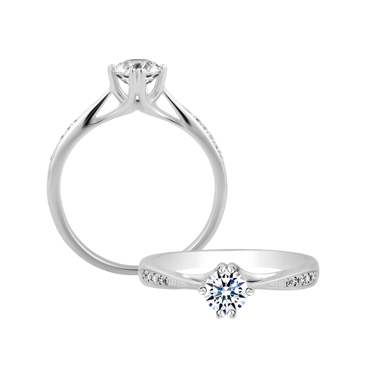 Ổ nhẫn nữ kim cương tấm vàng 14K Traditions 3C