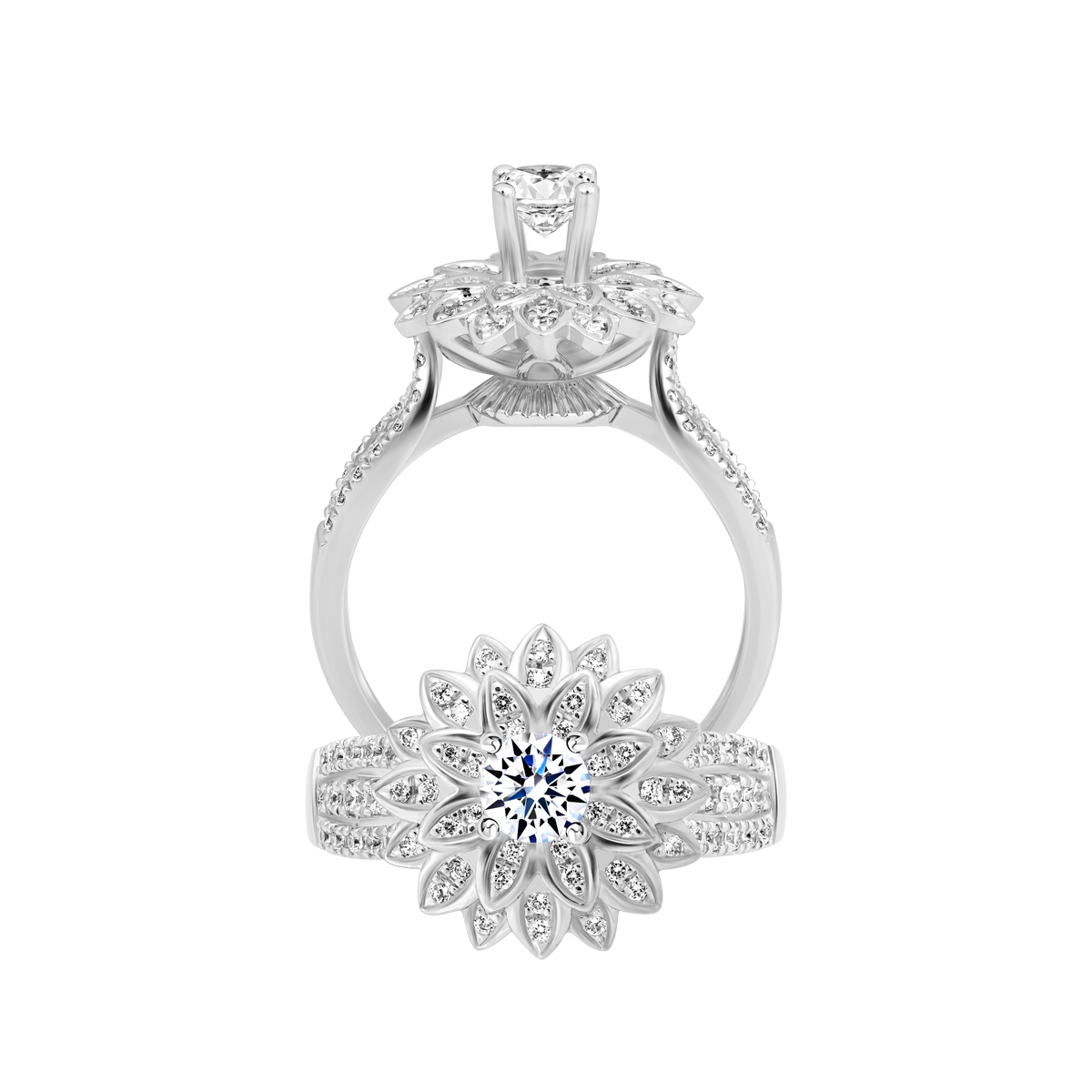 Nhẫn nữ đính đá CZ vàng 18K Lotusing 3C