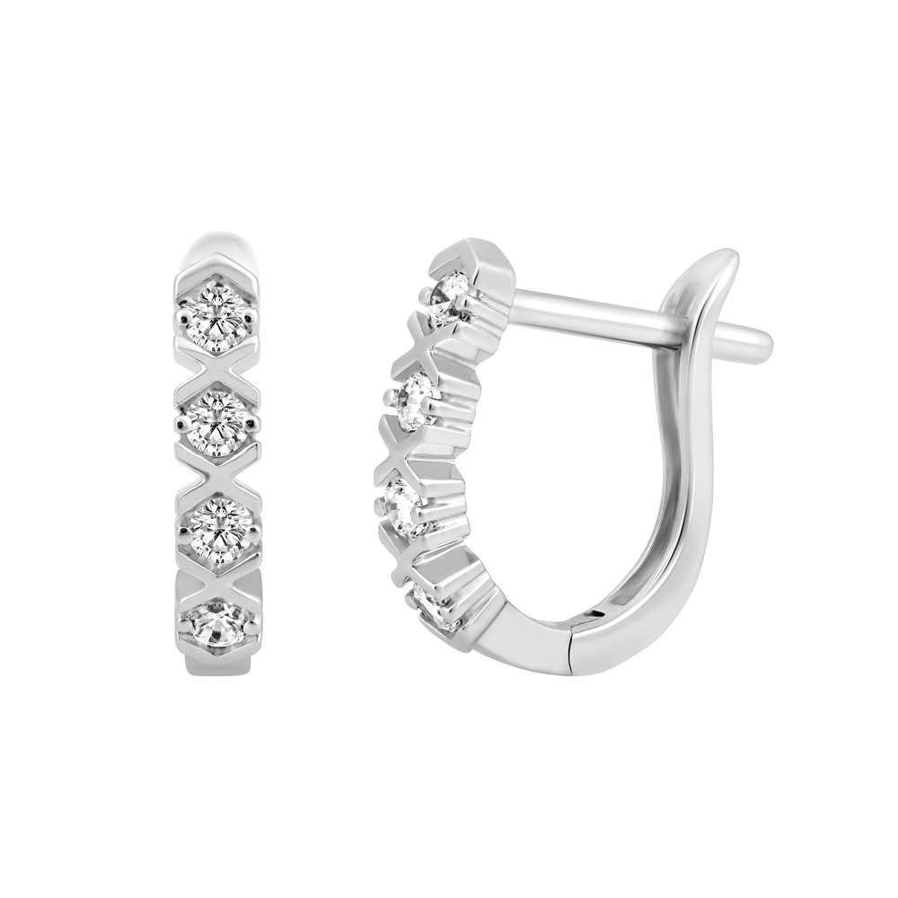 Hoa tai kim cương viên vàng 14K Useful