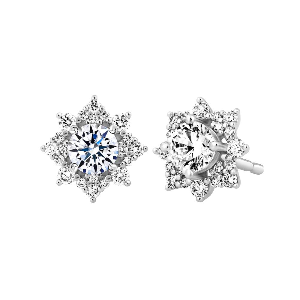 Hoa tai kim cương tấm vàng 14K Brilliance 2C