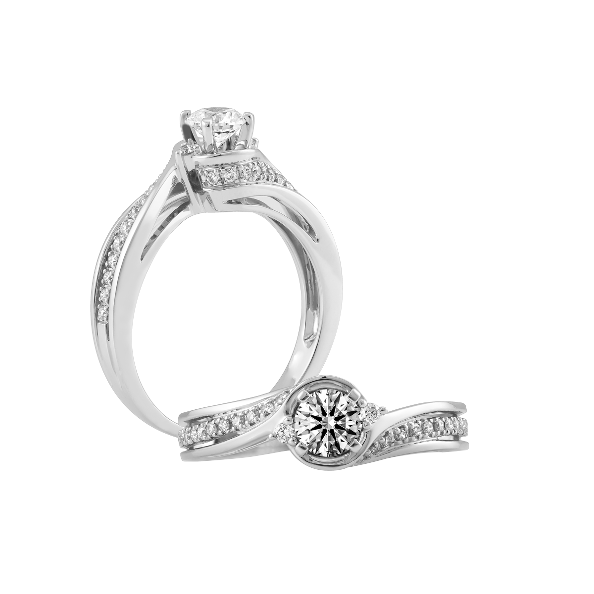 Ổ nhẫn nữ kim cương tấm vàng 14K Cadette 2C