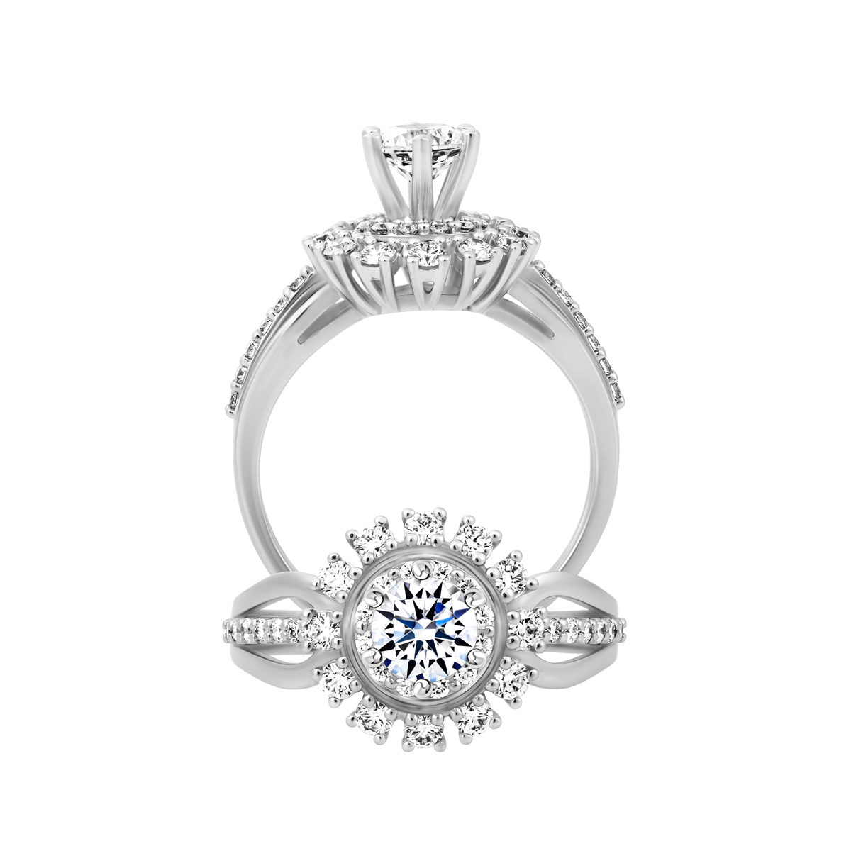 Nhẫn nữ kim cương tấm vàng 14K Gracefull 5C