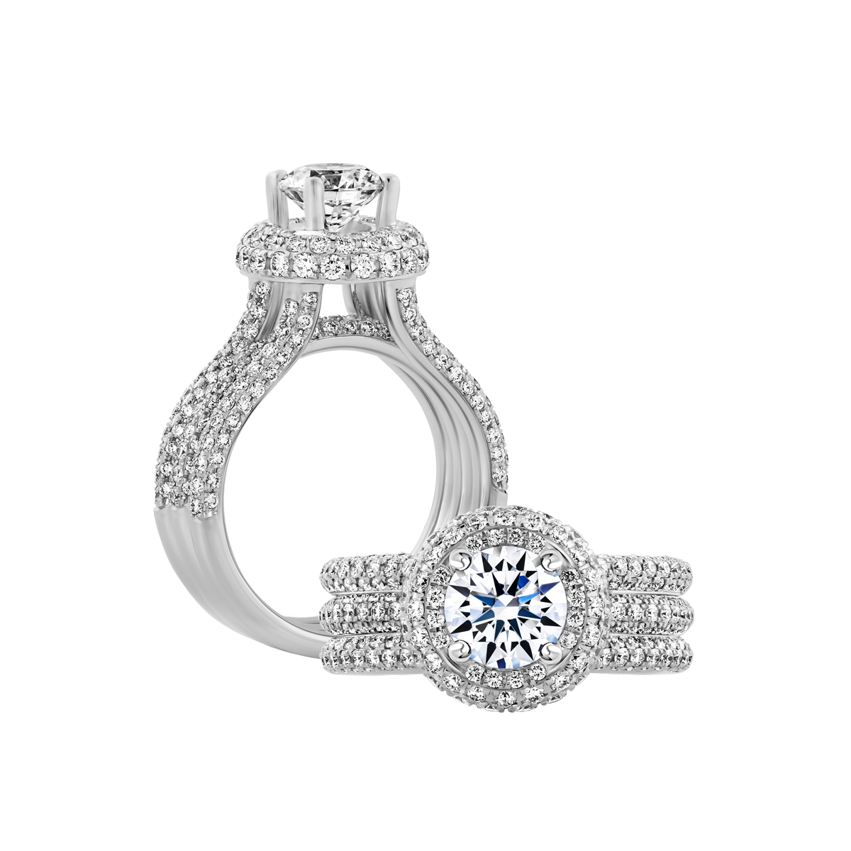 Nhẫn nữ kim cương tấm vàng 14K Persuasion 1CT