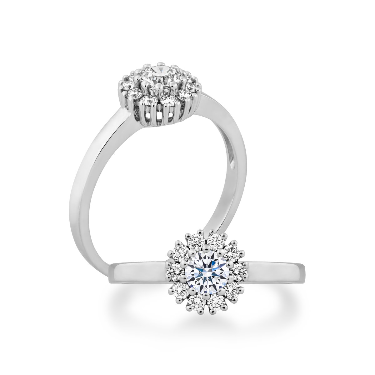 Nhẫn nữ đính đá CZ vàng 14K Snowflower 1C