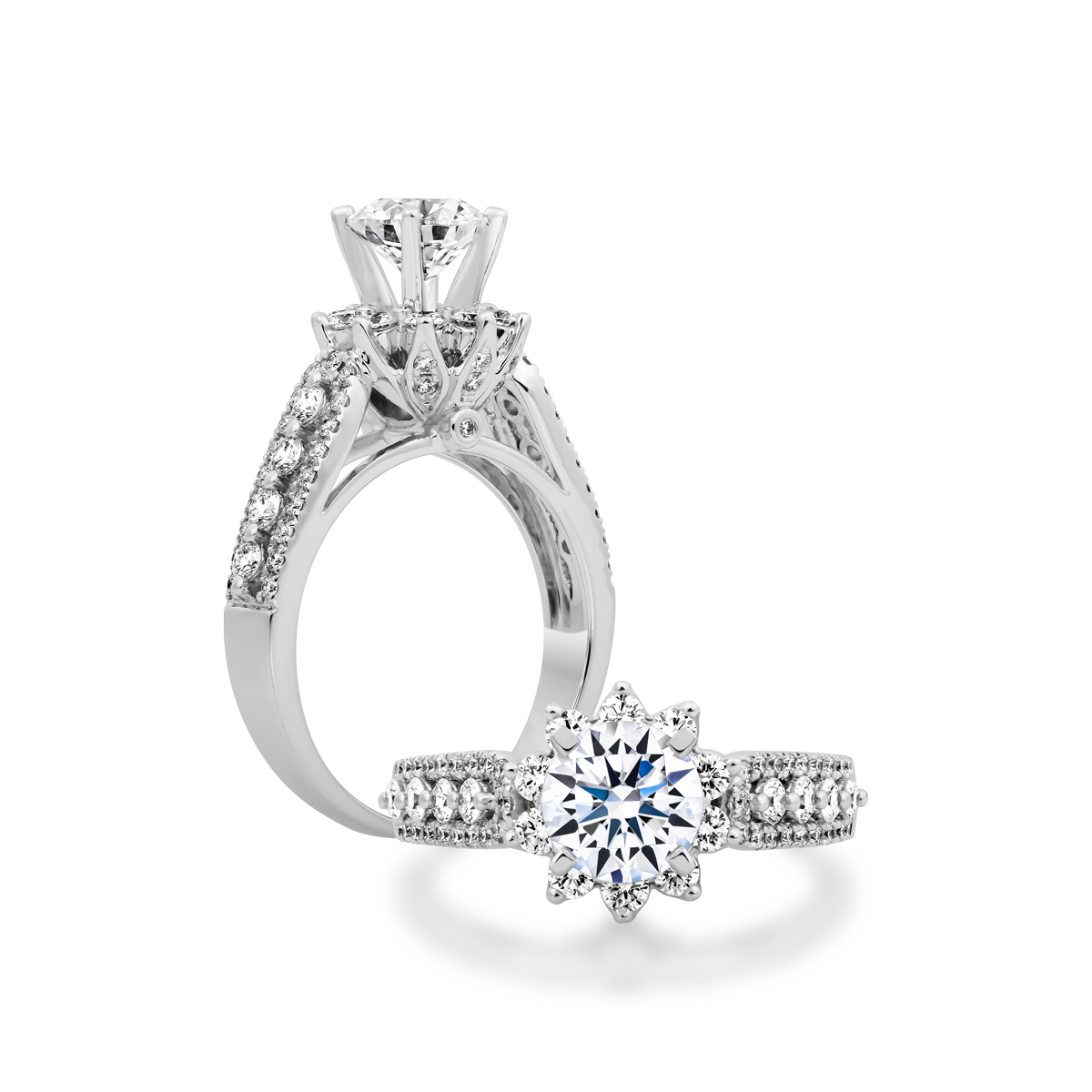 Nhẫn nữ kim cương tấm vàng 18K Beleza N 5C