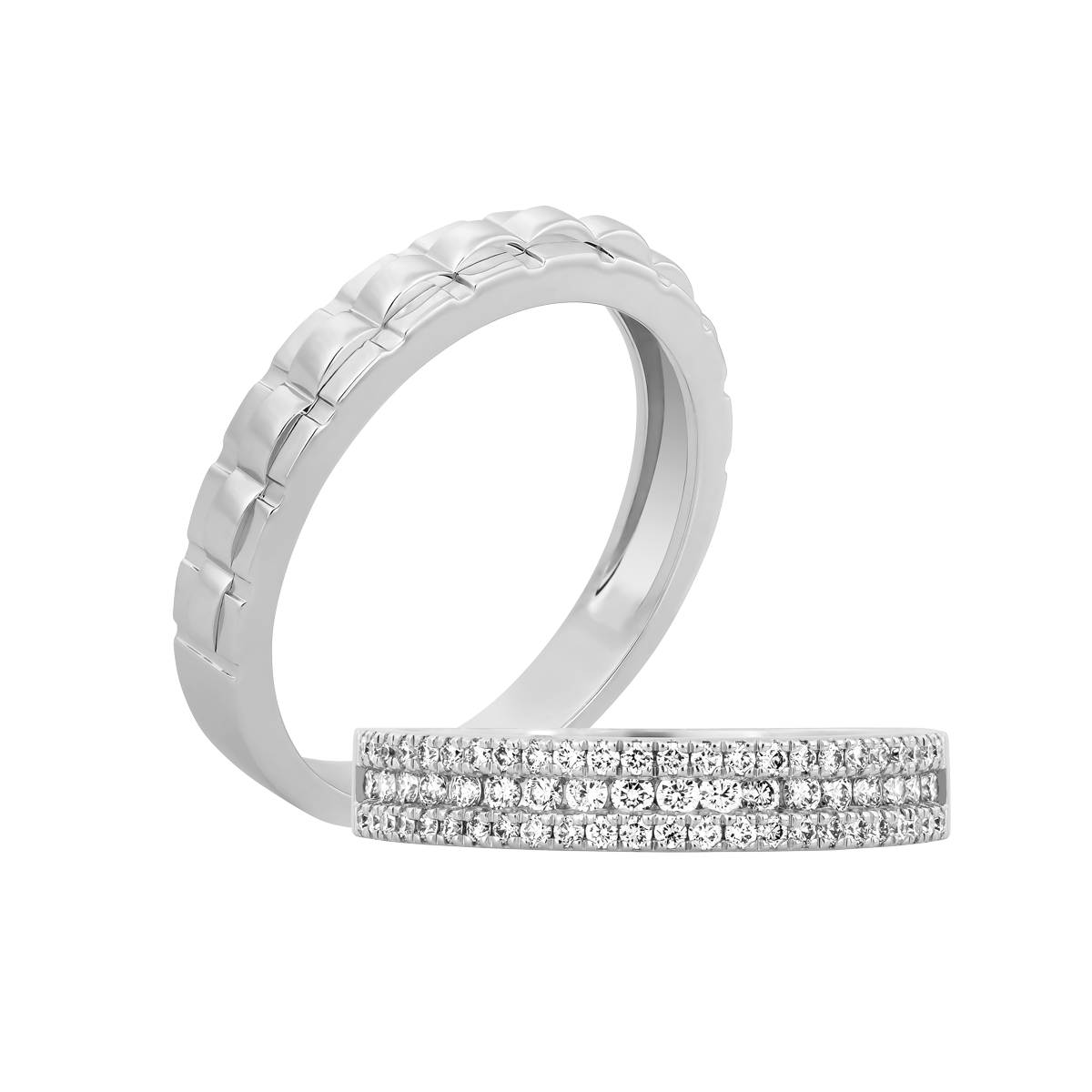 Nhẫn cưới nữ đính đá CZ vàng 14K Roseline F
