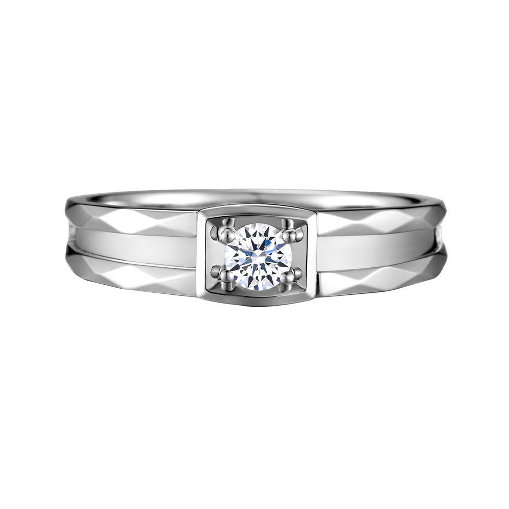 Nhẫn cưới nam đính đá CZ vàng 14K Addision N1C M