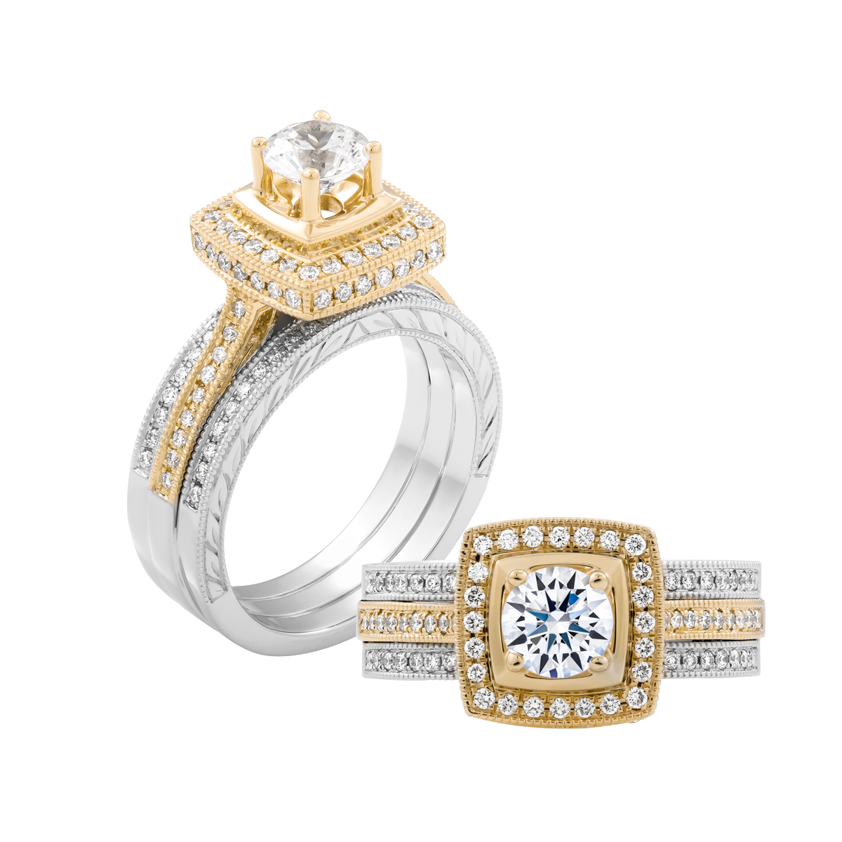 Nhẫn nữ kim cương tấm vàng 14K Brigetta 5C