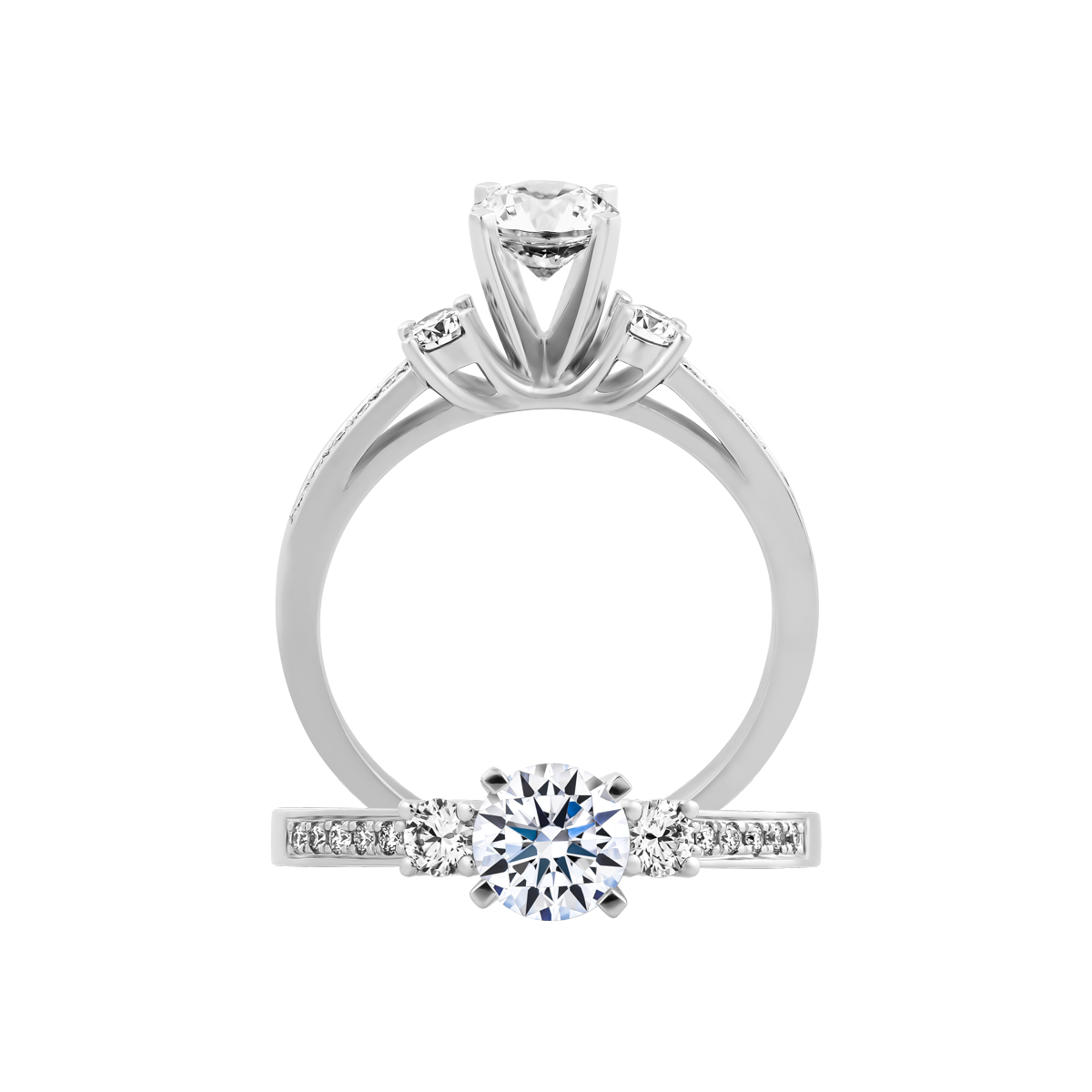 Ổ nhẫn nữ kim cương tấm vàng 14K Zetful 5C
