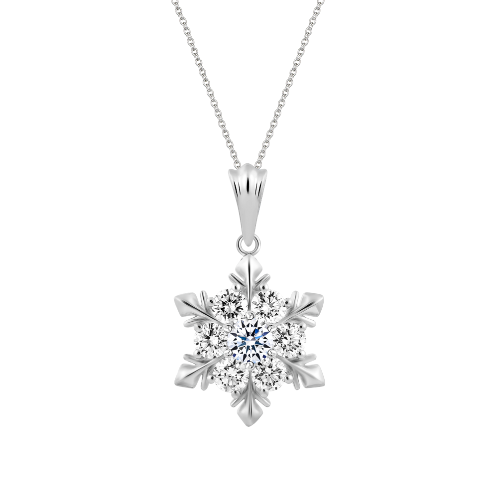 Mặt kim cương tấm vàng 14K Snowing 2C
