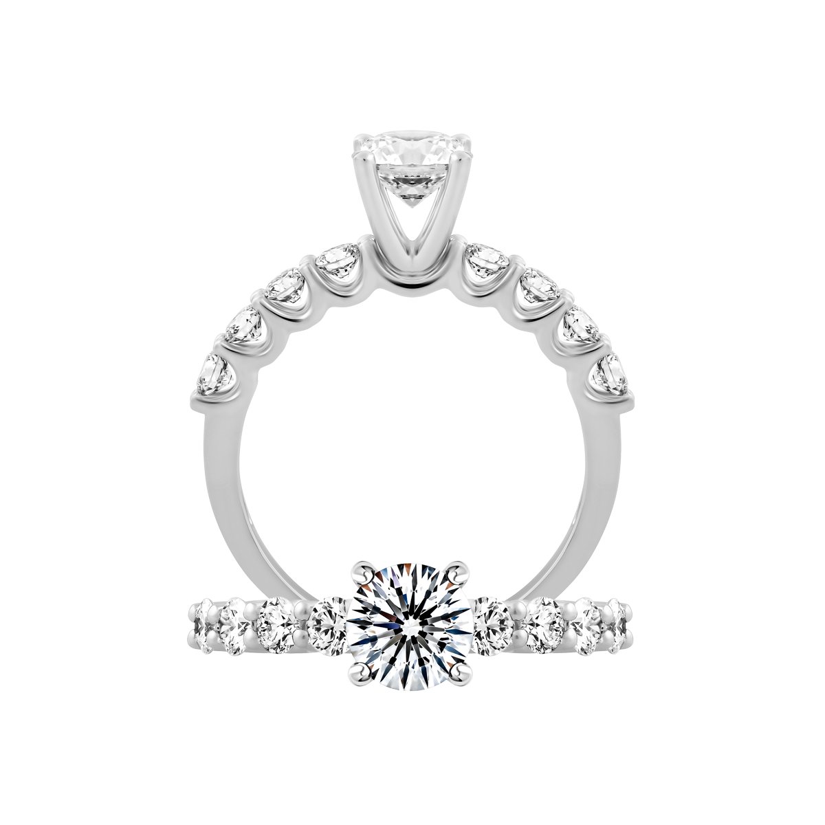 Nhẫn nữ kim cương tấm vàng 14K Expert 5C