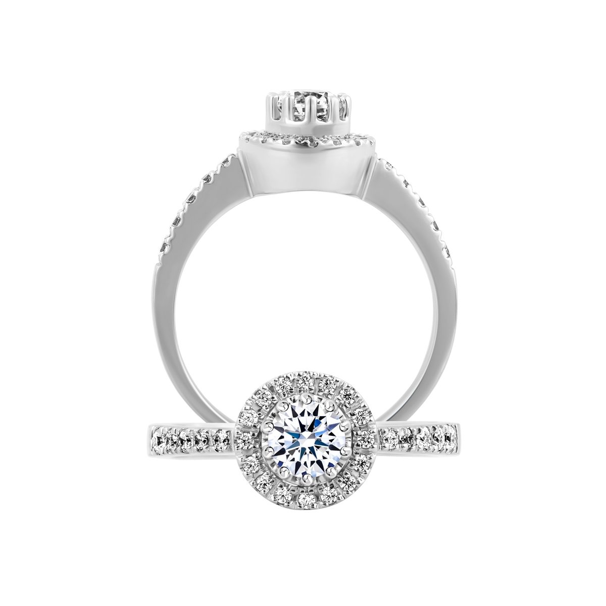 Nhẫn nữ kim cương tấm vàng 14K Horaz N 3C