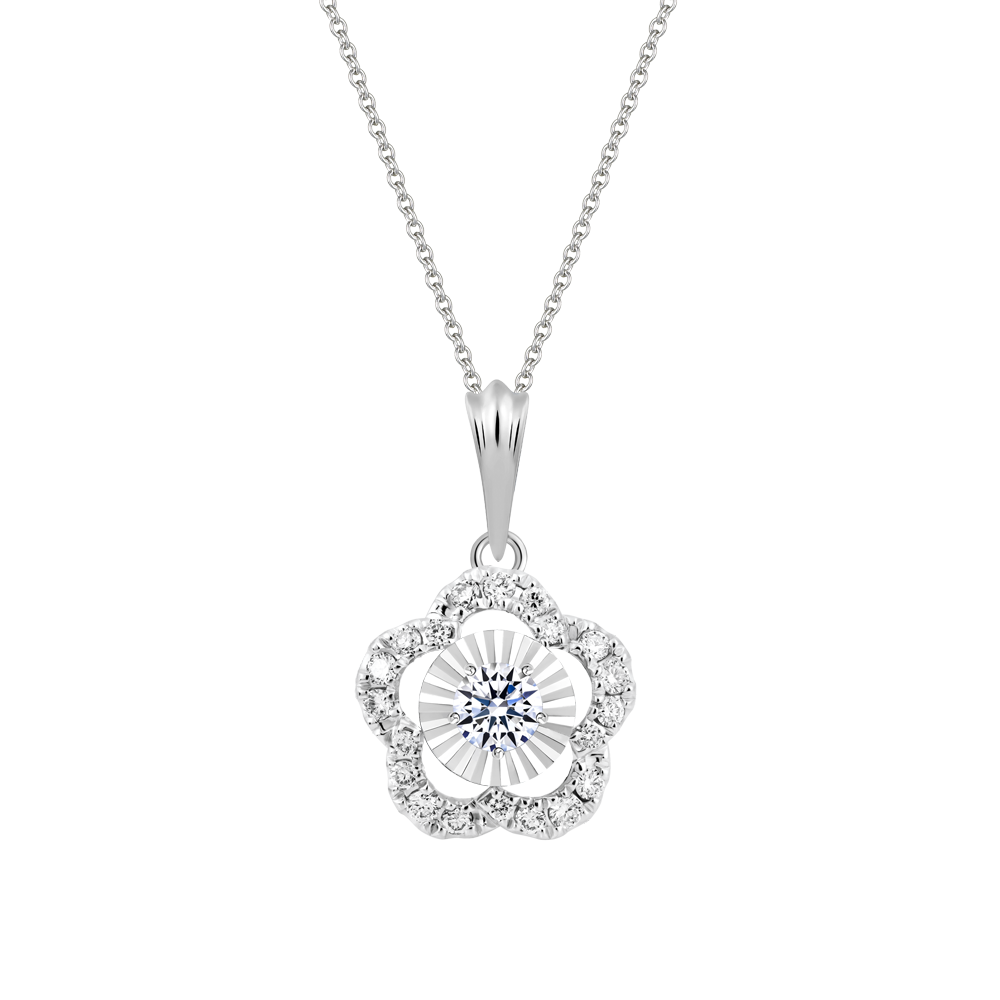 Mặt kim cương tấm vàng 14K Blooming V2 2C